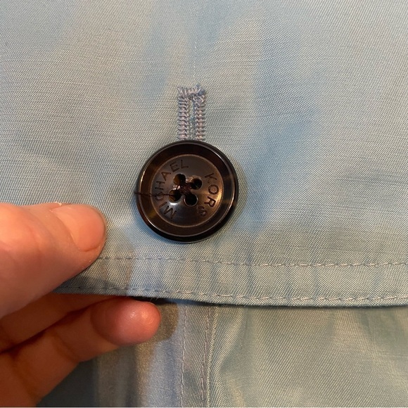 Michael Kors women’s light blue  double breasted belted trench coat in‎ size XL - Picture 7 of 12